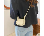 Bestjia Mini Top-Handle Bag Adjustable Strap Button Solid Color Square Ins Style Lipstick Purse Crossbody Bag for Daily Life - Beige