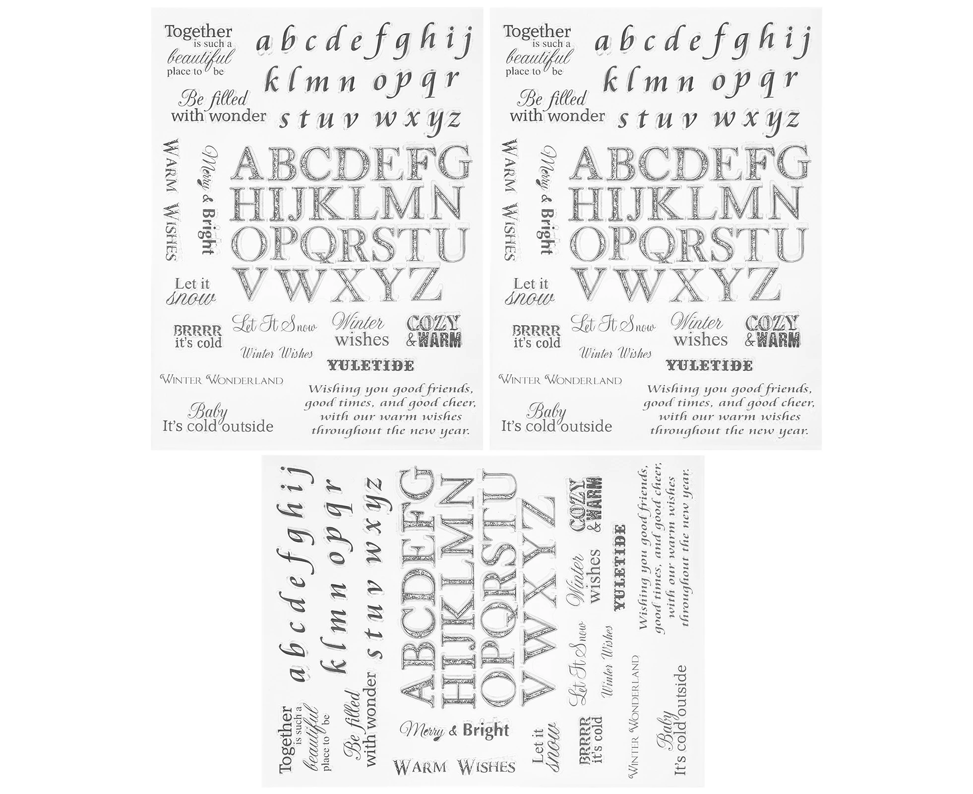 3Pcs Transparent Stamp TPR English Alphabet Stamps Crafts for DIY Scrapbook Album Card