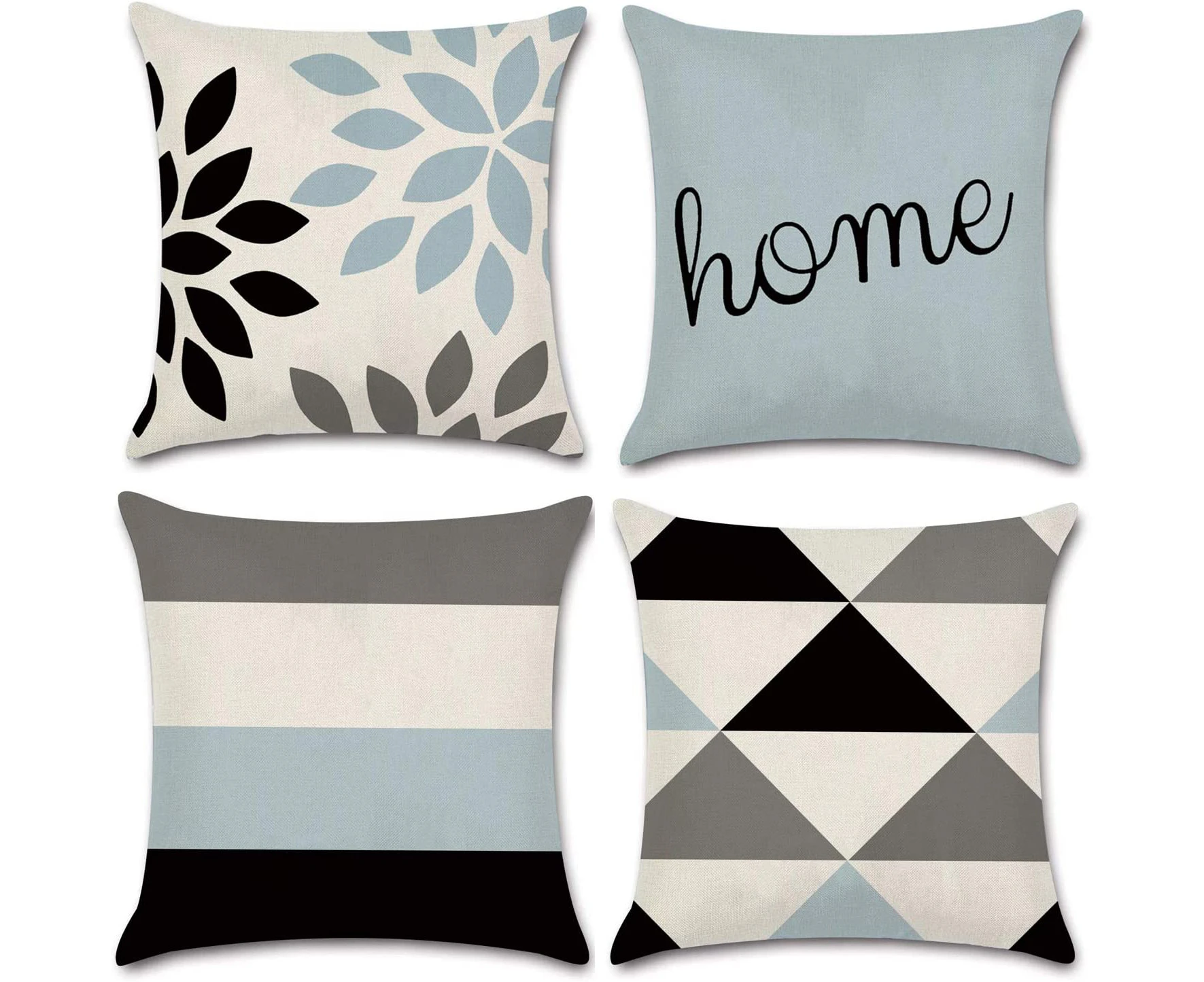 Modern Geometric Throw Pillow Covers Linen Home Decor 16 x 16 inch Set of 4 Home -