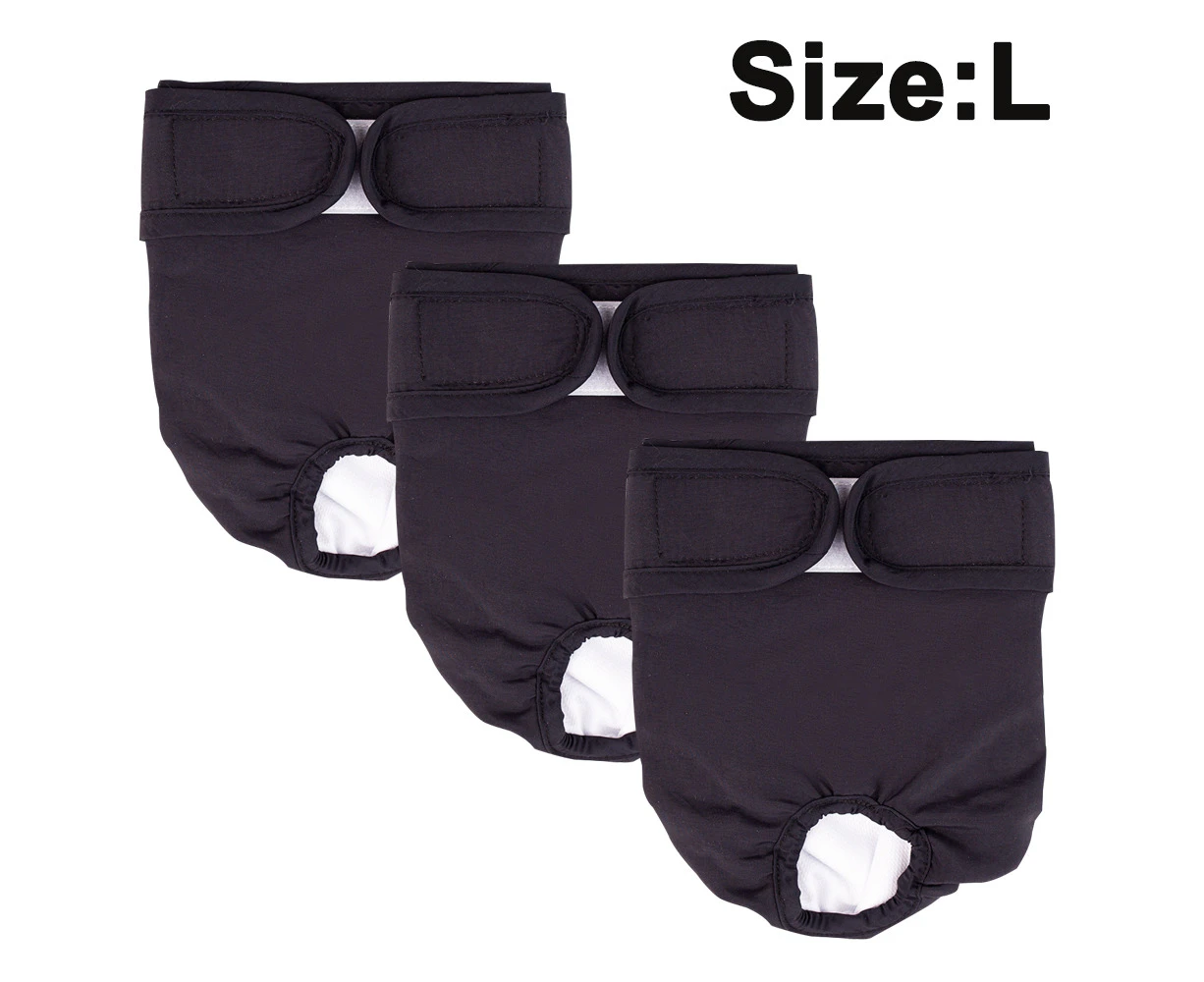 3 Pack Reusable Washable Dog Diaper Super Absorbent Dog Sanitary Pants Sanitary Nappies - Style 3 Large Size