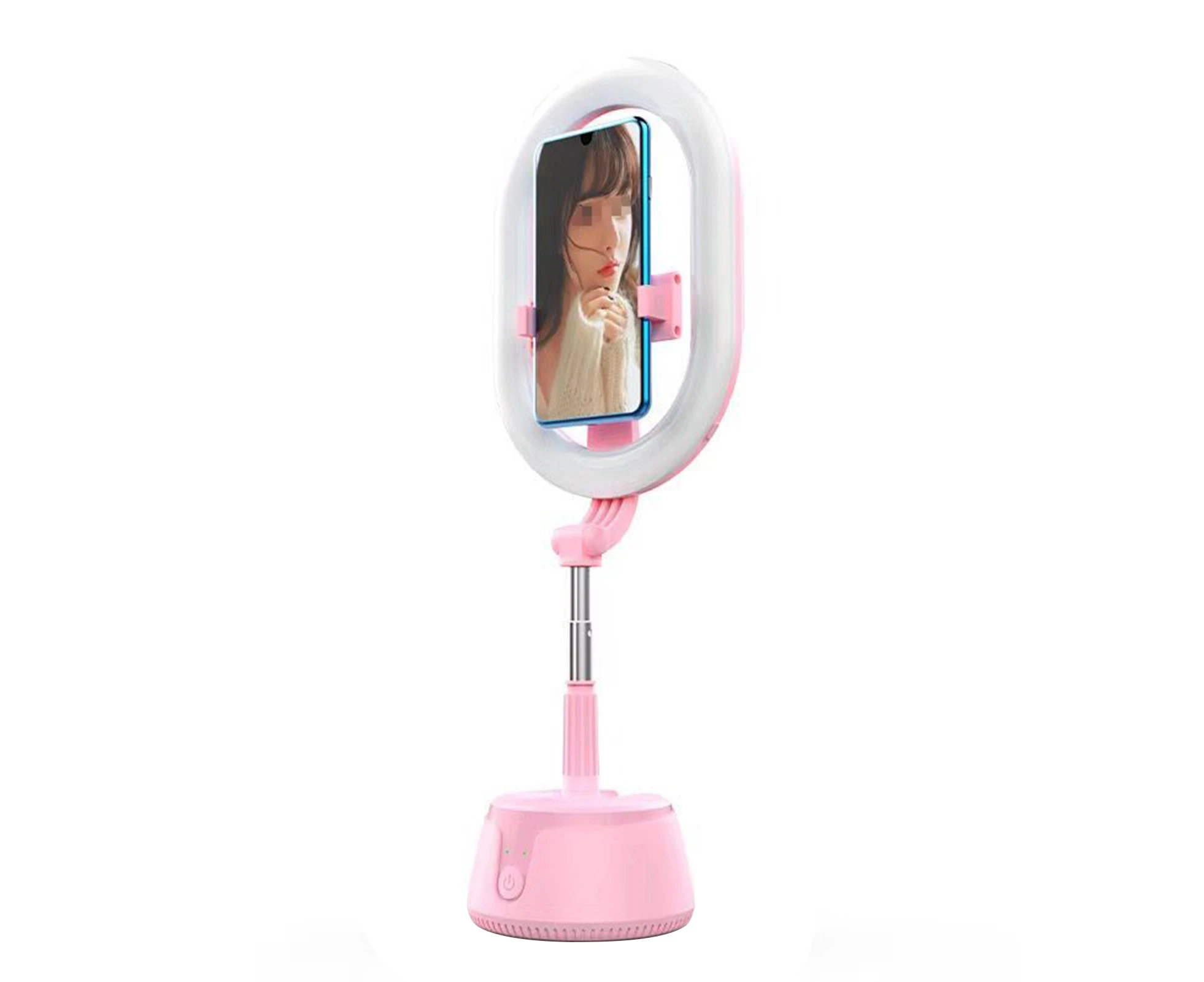 Polaris Fill Light Dimmable Adjustable Tripod Portable LED Selfie Ring Light for IOS for Android-Pink