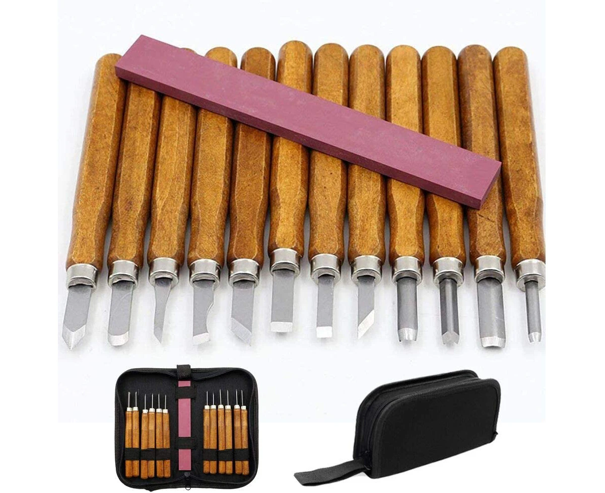 Wood Carving Tool Set, 12 Pcs Wood Carving Chisels Carving Knives, Wood Carving Chisels Set With Sharpening Stone