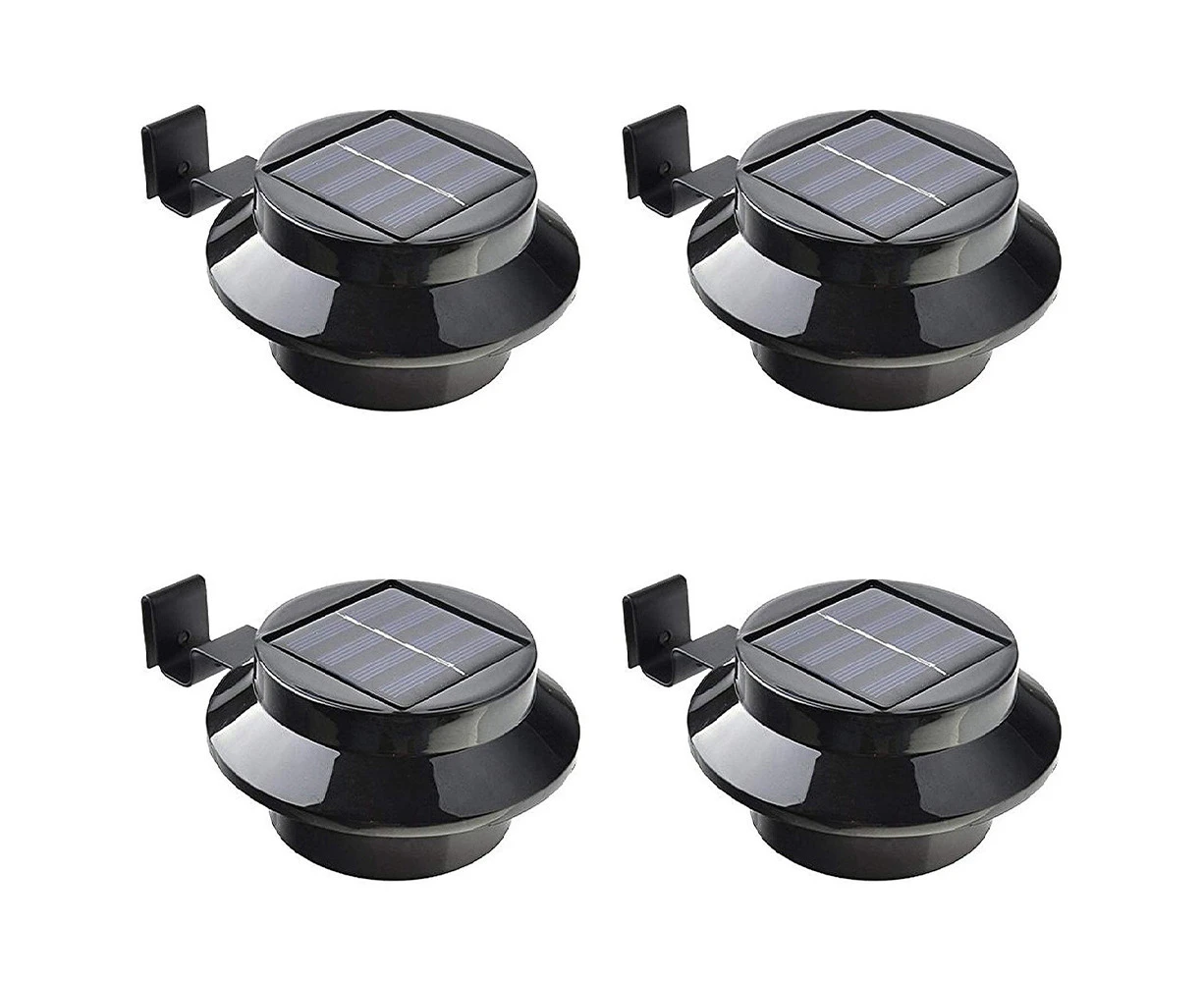 4 pcs Solar Gutter LED Lights-White/Black Solar Night Lights