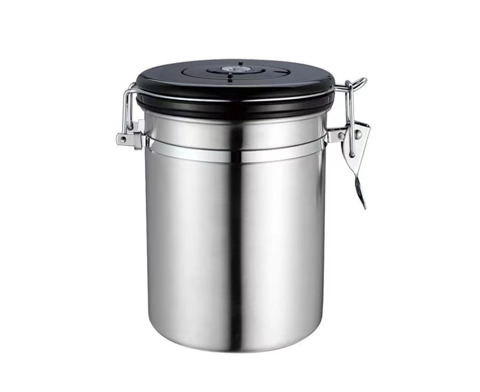 1.5L Sealed Tank Large Capacity Mildew-proof Stainless Steel Airtight Coffee Container with Scoop for Kitchen-1500ML 1#