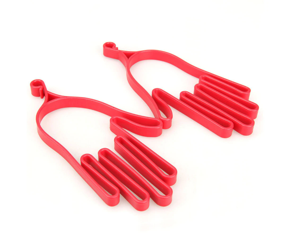 1 Pair Hand Shape Plastic Outdoor Sport Golf Gloves Mitten Holder Rack Stretcher - Red