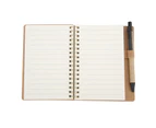 Notebook Portable Simple Double Coil Leather Notebook Student Notepad with Insert Pen Business Office StationeryBrown