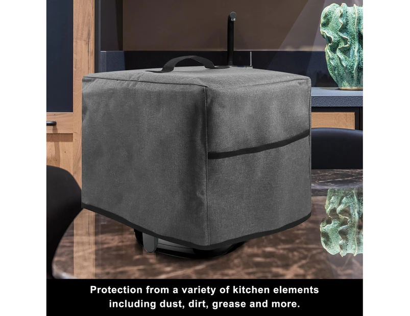 Kitchen Appliance Covers with Pockets Waterproof Air Fryer Dust Cover Durable Nylon Cloth Dust-proof Square Accessories with Handle, Fits 3-6 Quart Fryers