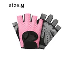 Breathable Workout Gloves, Weight Lifting Fingerless Gym Exercise Gloves With , Women And Men,Pink,M