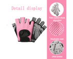 Breathable Workout Gloves, Weight Lifting Fingerless Gym Exercise Gloves With , Women And Men,Pink,M