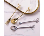 Stainless Steel Leaf Coffee Spoon-10 Pcs Creative Tableware Dessert Spoons for Stirring, Mixing