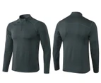 WeMeir Men's Sports Training Shirts Long Sleeve Undershirts for Men Baselayer Sports Training Shirts - Grey