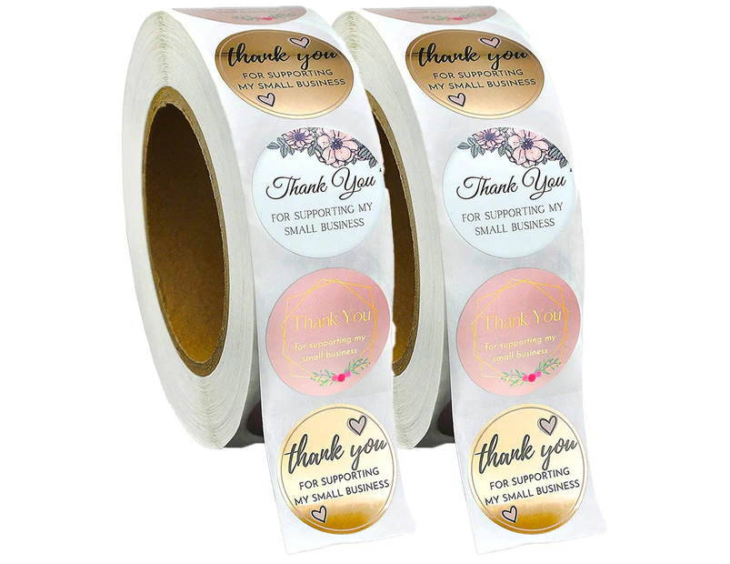 2roll Thank You Stickers Roll, Thank you for supporting my small business Tag sticker - 1 -inch