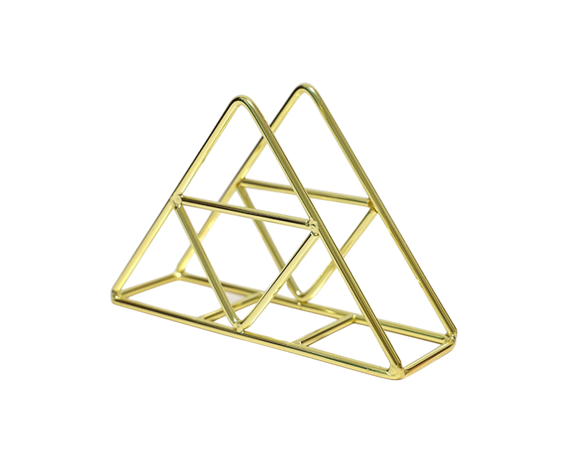 Mbg Vertical Napkin Rack Nordic Triangle Design Iron Napkin Stand for Restaurant-Golden - Golden