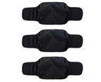 3 Pack Male Dog Diaper Wrap, Washable Puppy Belly Bands, Super-Absorbent And Comfortable-Black L