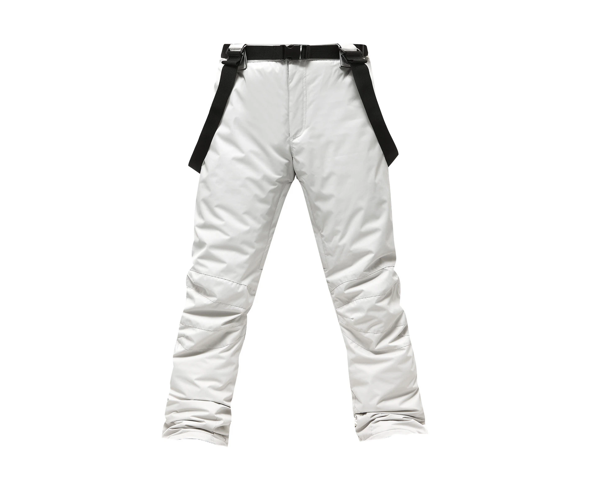 Athletic Trousers Wear-resistant Thick Polyester Winter Ski Snowboarding Pants for Outdoor - Beige-white XL