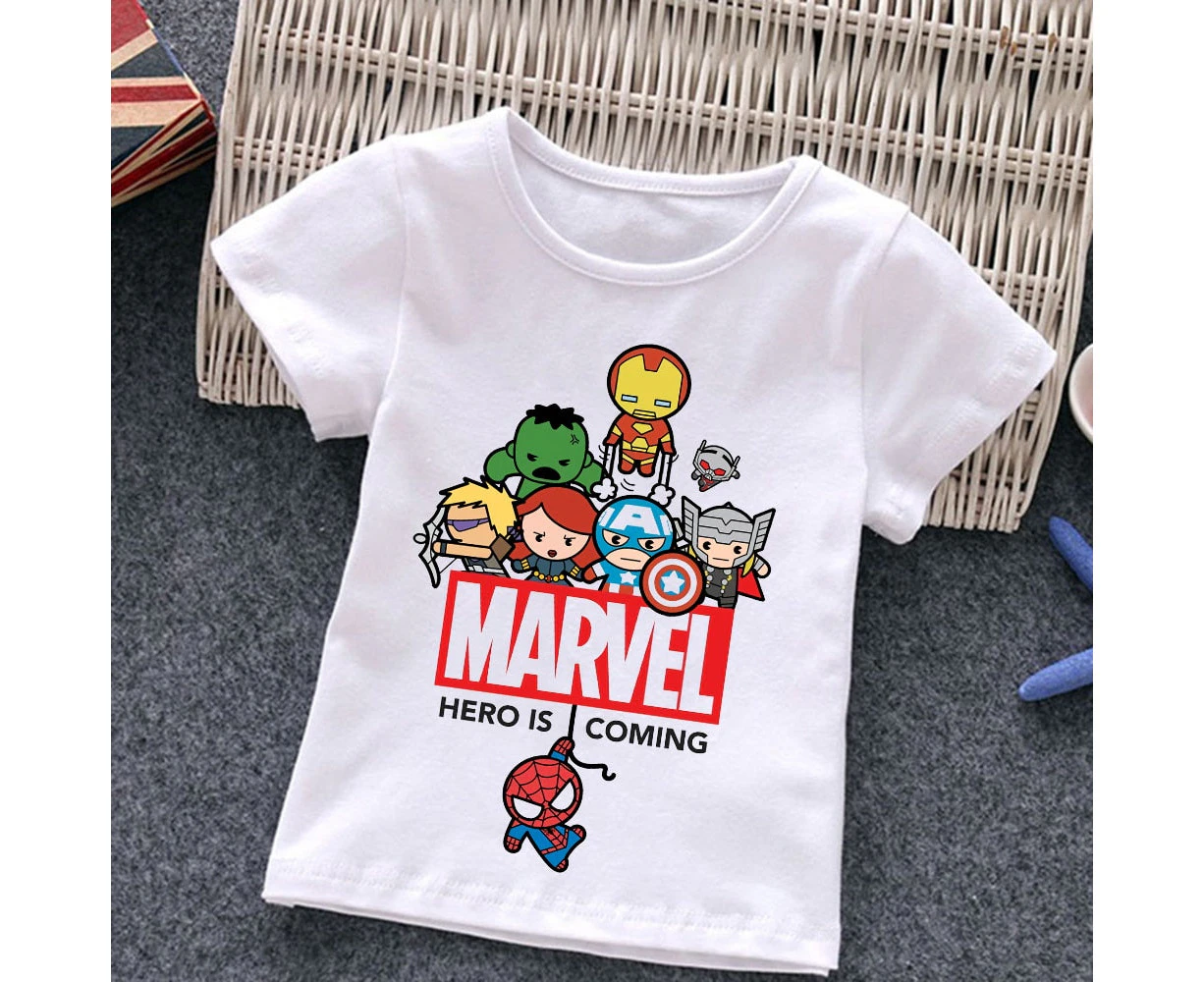 Marvel Child T-shirts Summer The Avengers Kids T Shirt Children Cartoons Kawaii Casual Clothes Super Hero Top Boy Girl Tee Shirt / Mw0874 / 5t