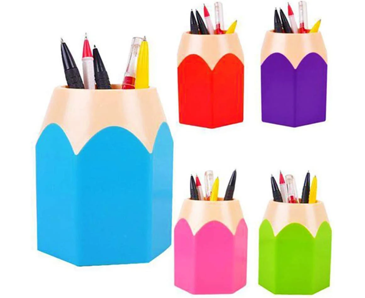 Pen holder,5Pcs plastic pen holder Pencil Holders Stationery Desk Organizer,Can Place Pencil and Pen Makeup Brush for School