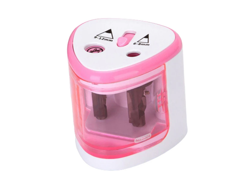 Dual Holes Battery Automatic Electric Pencil Sharpener School Office Stationery-Pink