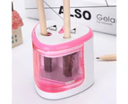 Dual Holes Battery Automatic Electric Pencil Sharpener School Office Stationery-Pink