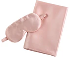 Natural Silk Pillowcase with Eye Mask, 100% Grade 6A Mulberry Silk Envelope Pillow Cover-Standard-Pink