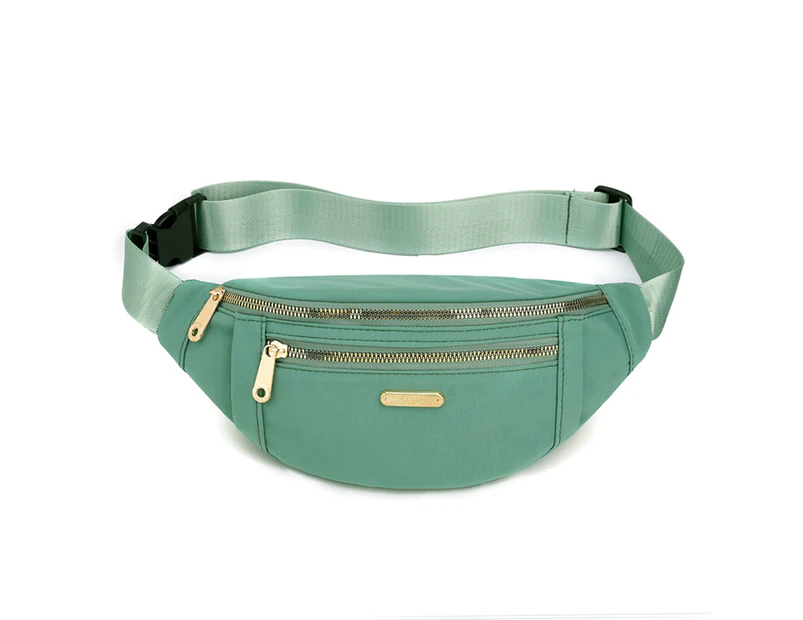 Bestjia Women Crossbody Bag Multifunction Korean Style Storage Smooth Zipper Waistbag for Travel 	 - Green