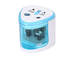 Dual Holes Battery Automatic Electric Pencil Sharpener School Office Stationery-Blue
