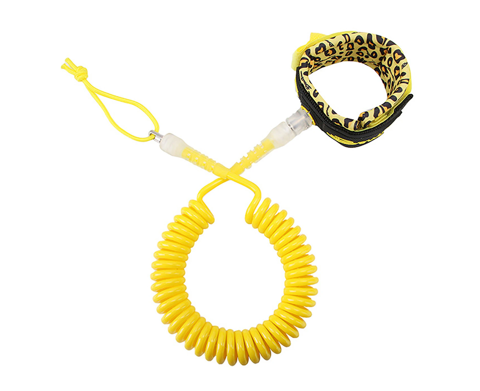 Fulllucky 360 Degrees Rotation Stretchable Surfing Ankle Rope Hook Loop Fasteners Paddle Board Surfboard Leg Leash for Outdoor Activity-Yellow