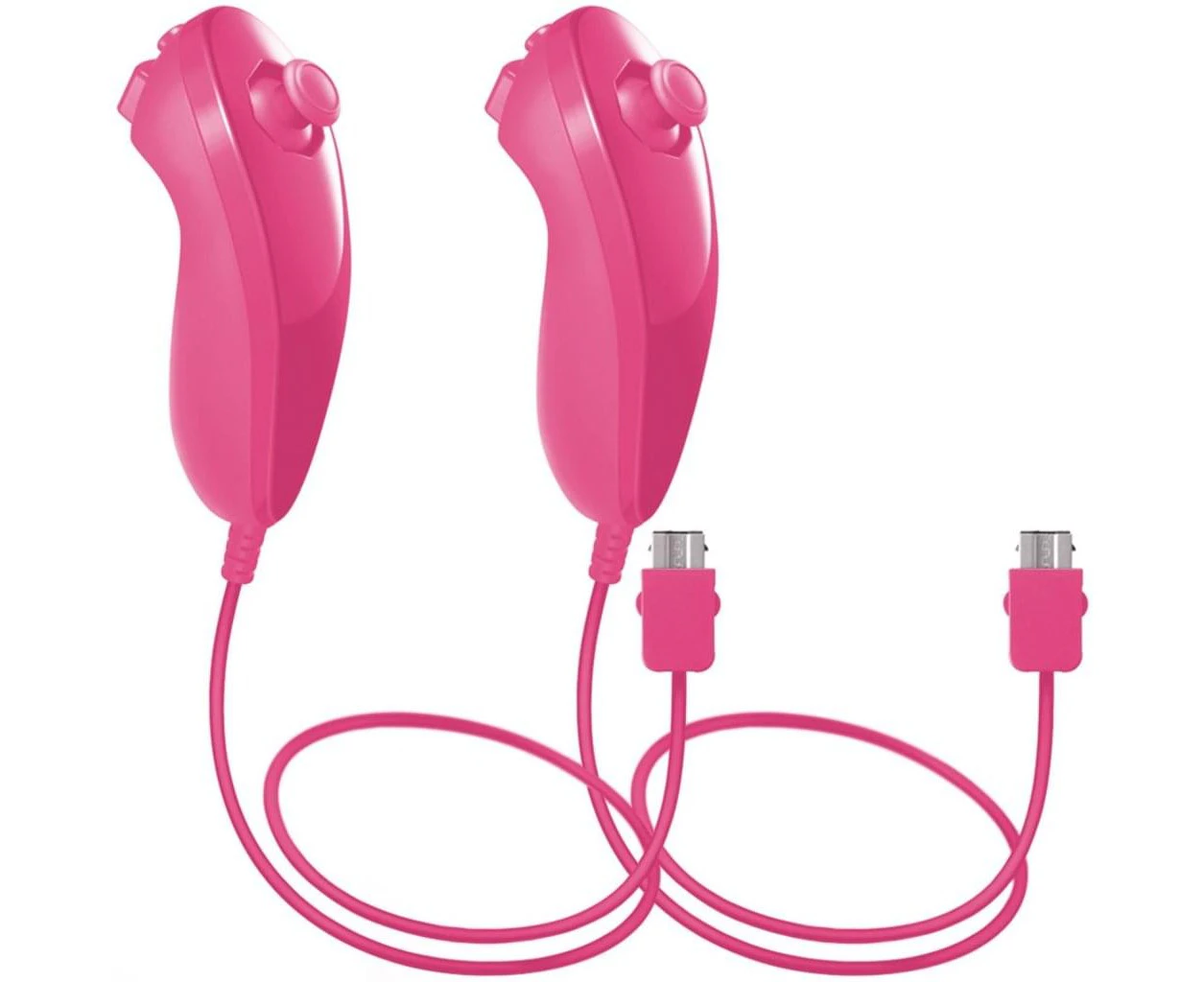 Nunchuck Controllers , 2 Packs Replacement for Video Game - Pink