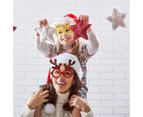 Sunshine Christmas Glasses Lensless Funny Comfortable to Wear Cartoon Holiday Wearing Lightweight Antlers Letter Glasses Frame for Party-G