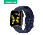 SitopWear Smart Watch Men Women Smartwatch Bluetooth Calls Watches Custom Wireless Charging Watch Face Fitness Bracelet - Blue