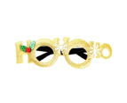 Sunshine Christmas Glasses Lensless Funny Comfortable to Wear Cartoon Holiday Wearing Lightweight Antlers Letter Glasses Frame for Party-G