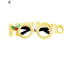 Sunshine Christmas Glasses Lensless Funny Comfortable to Wear Cartoon Holiday Wearing Lightweight Antlers Letter Glasses Frame for Party-G