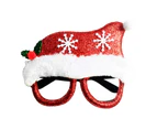 Sunshine Christmas Glasses Lensless Funny Comfortable to Wear Cartoon Holiday Wearing Lightweight Antlers Letter Glasses Frame for Party-G