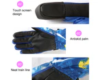 Men Women Kids Winter Outdoor Skiing Cycling Snowboarding Waterproof Ski Gloves - L Blue