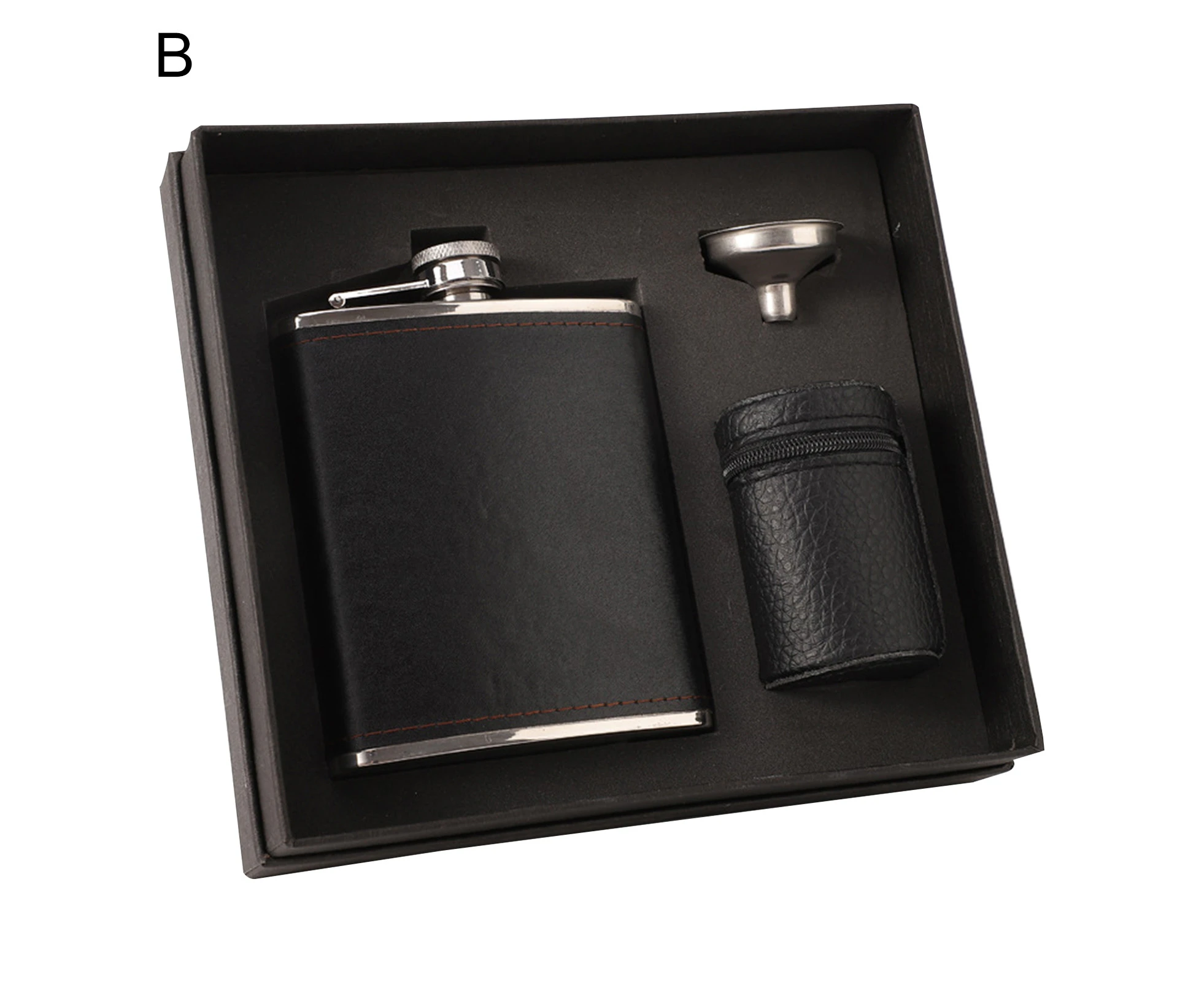 1 Set Hip Flask Shock-proof Good Sealing Capacity Portable 7oz Whiskey Liquor Pocket Flask for Man