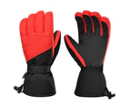 1 Pair Ski Touch Screen Warm Snowboard Gloves Waterproof Thermal Snow Mittens - L Black Red