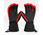 1 Pair Ski Touch Screen Warm Snowboard Gloves Waterproof Thermal Snow Mittens - L Black Red