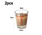 2Pcs Measuring Cup Shot Glass Espresso Shot Glass Liquid Heavy Glass Wine Glass  Letters -red (30 ml)