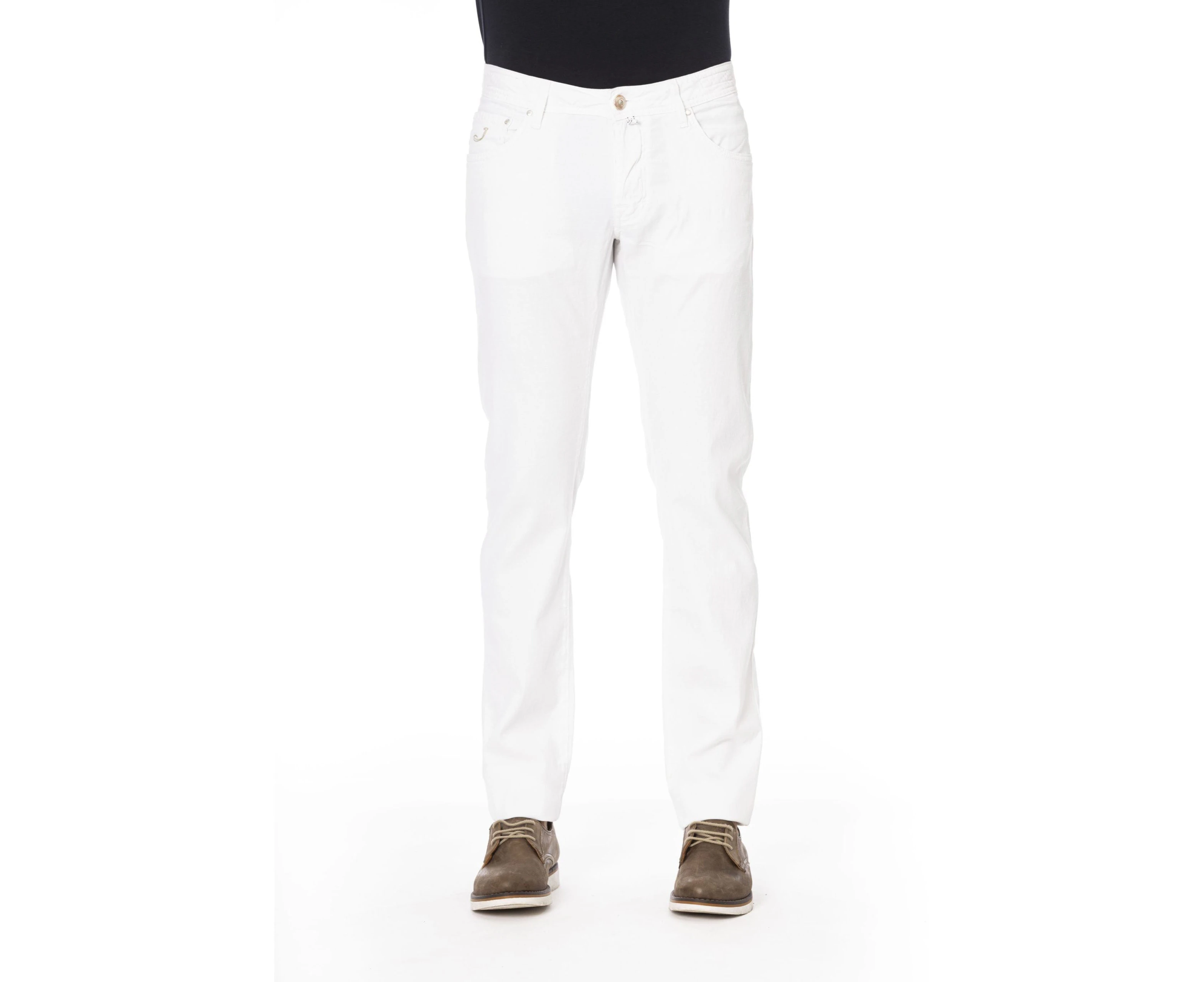 Jacob Cohen White Cotton Jeans & Pant