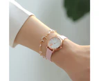 Fashion Women Watch Luxury Leather Band Cat Style 2 Piece Set  Analog Quartz WristWatch Ladies Watch Women Dress Reloj Mujer - XR4424-BK