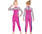 Colorful Surfing Suit for Girls Wetsuit Kids Neoprene Swimsuit  Children Swimwear 2.5mm Diving Snorkeling Suit Sun Protection Rose Red