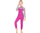 Colorful Surfing Suit for Girls Wetsuit Kids Neoprene Swimsuit  Children Swimwear 2.5mm Diving Snorkeling Suit Sun Protection Rose Red