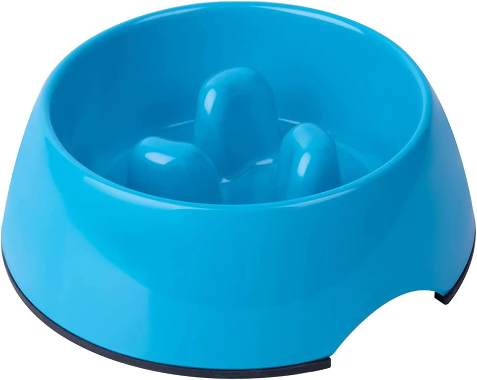 Super Design Anti-Gulping Dog Bowl Slow Feeder, Interactive Bloat Stop Pet Bowl For Fast Eaters,Green