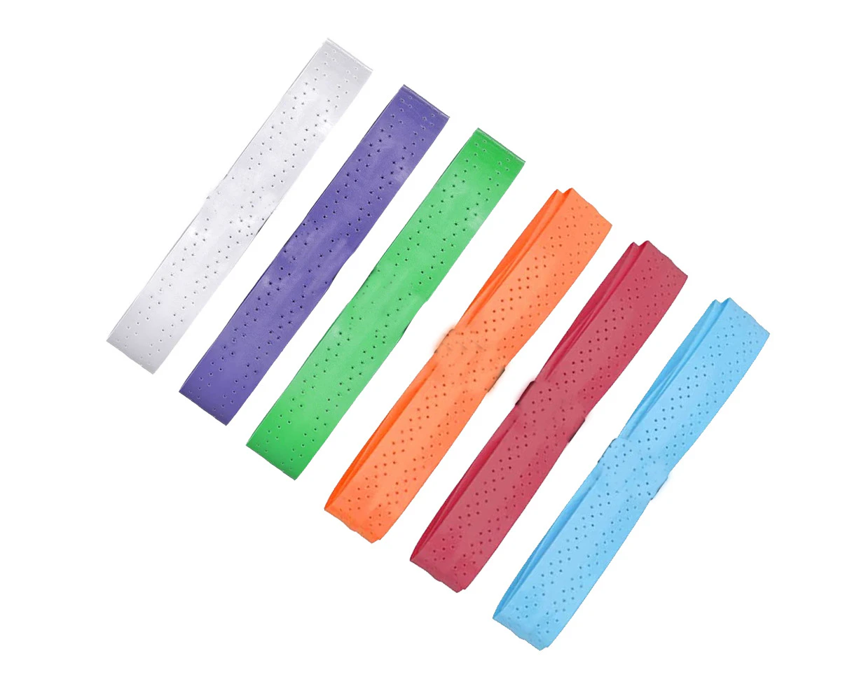 Tennis Badminton Racket Grip,  Pickleball Racquet Handle Grip with Damping Ridges -White+purple+green+orange+light color+rose red