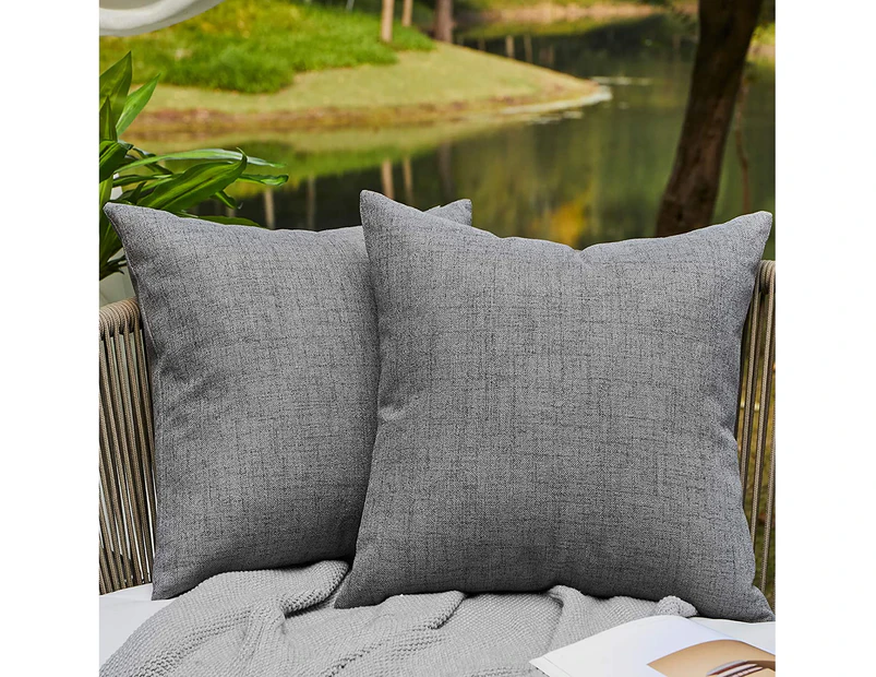 Outdoor Pillows Patio Furniture Waterproof Pillow Covers Square Garden Cushion Farmhouse Linen Throw Pillow Covers Shell Patio Couch 20x20 Inch Dark Grey Catch