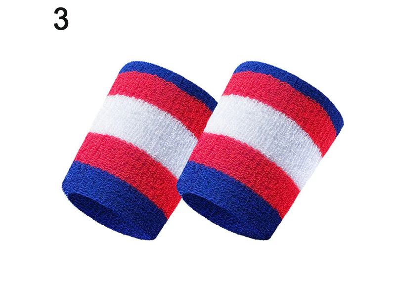 Knbhu Stripe Sport Badminton Basketball Wristband Absorb Sweat Towel Wrist Protector-3# - 3#