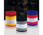 Knbhu Stripe Sport Badminton Basketball Wristband Absorb Sweat Towel Wrist Protector-3# - 3#