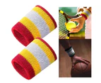 Knbhu Stripe Sport Badminton Basketball Wristband Absorb Sweat Towel Wrist Protector-3# - 3#