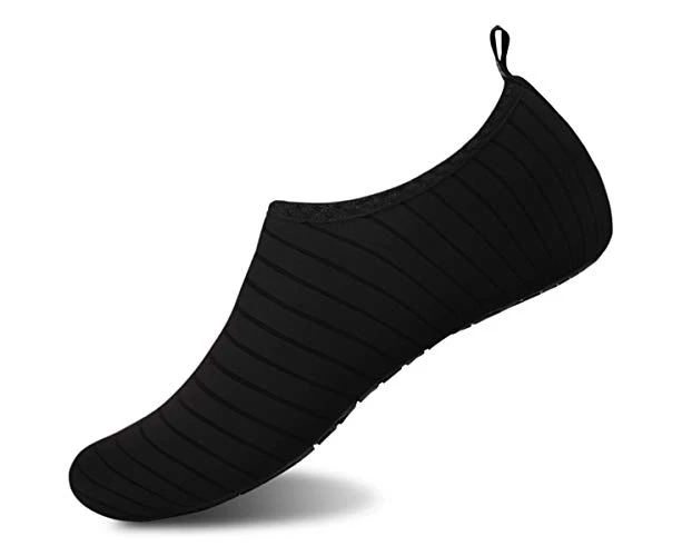 Womens and Mens Kids Water Shoes Barefoot Quick-Dry Aqua Socks for Beach Swim Surf Yoga Exercise -Black 40-41 - Black