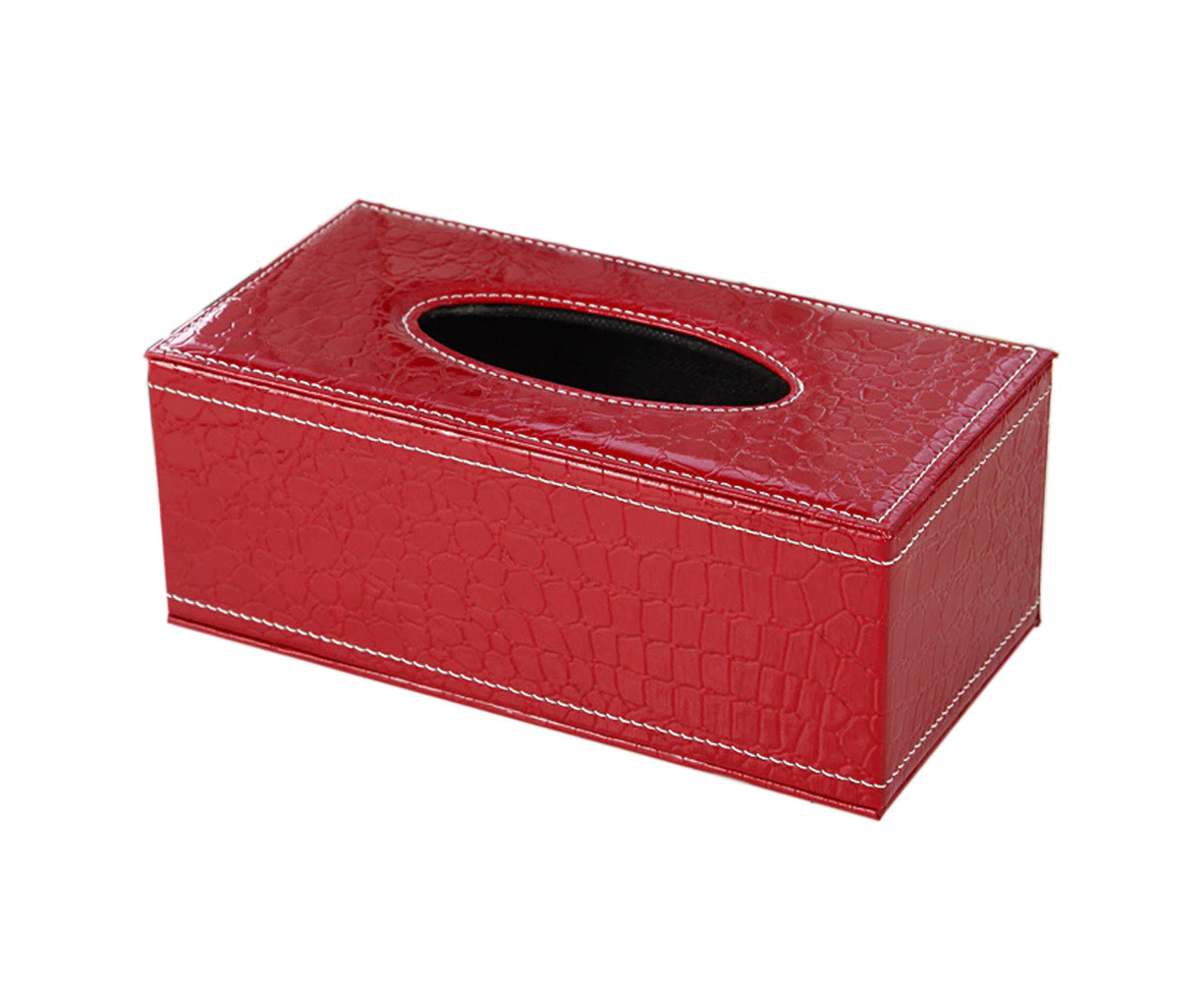 Large Tissue Box Cover Rectangular Square Tissue Box Rack,Red